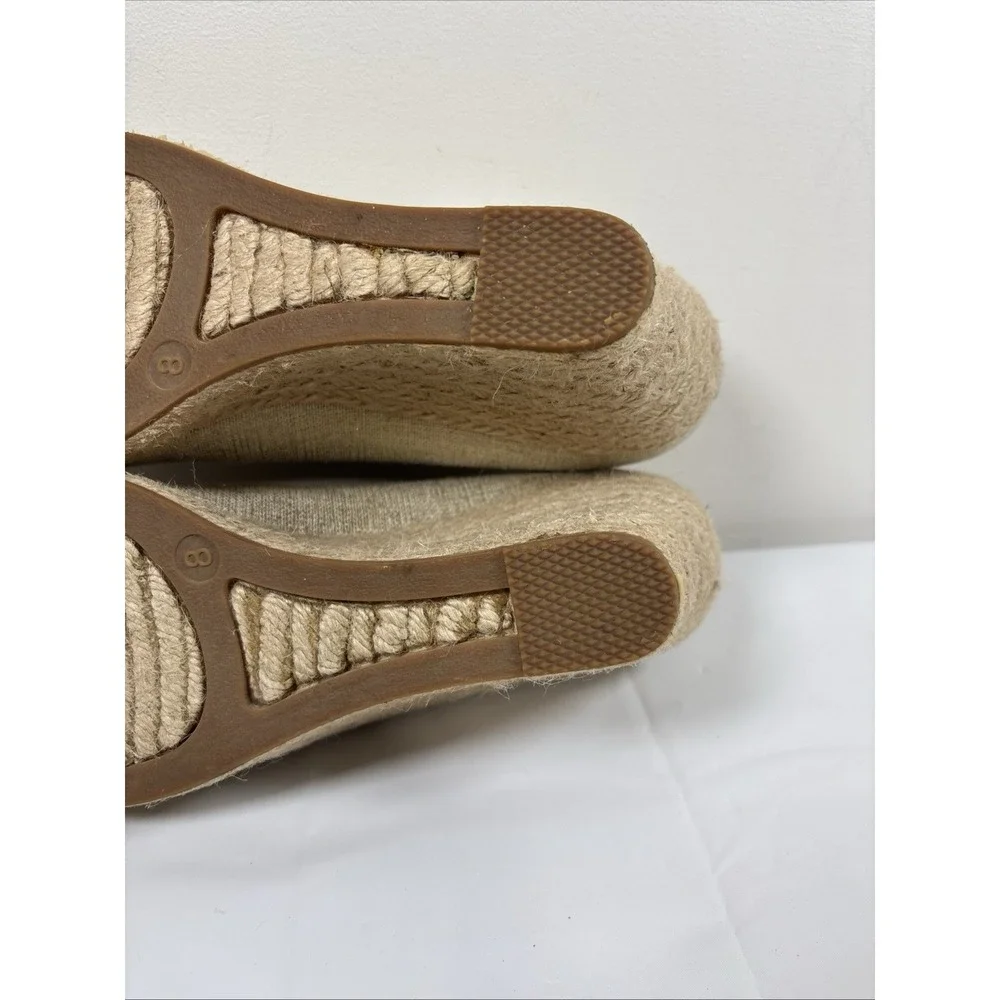J Crew Womens 8 Seville Gold Canvas Wedge Espadrille Heels Pump Preppy Versatile